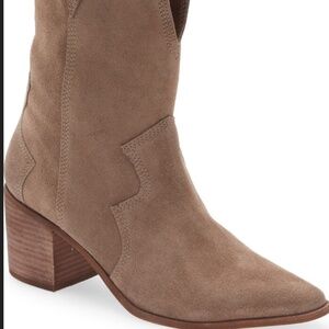 NWOB Kaanas Porto Womens Brown Pointed Toe Block Heel Cowboy Boots Size 9